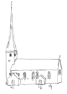 Julita Kyrka, efter skiss av Johan Peringskiöld, 1680-talet..